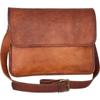 Handmade Genuine Vintage Goat Leather Brown Unisex Laptop Messenger Satchel Bag