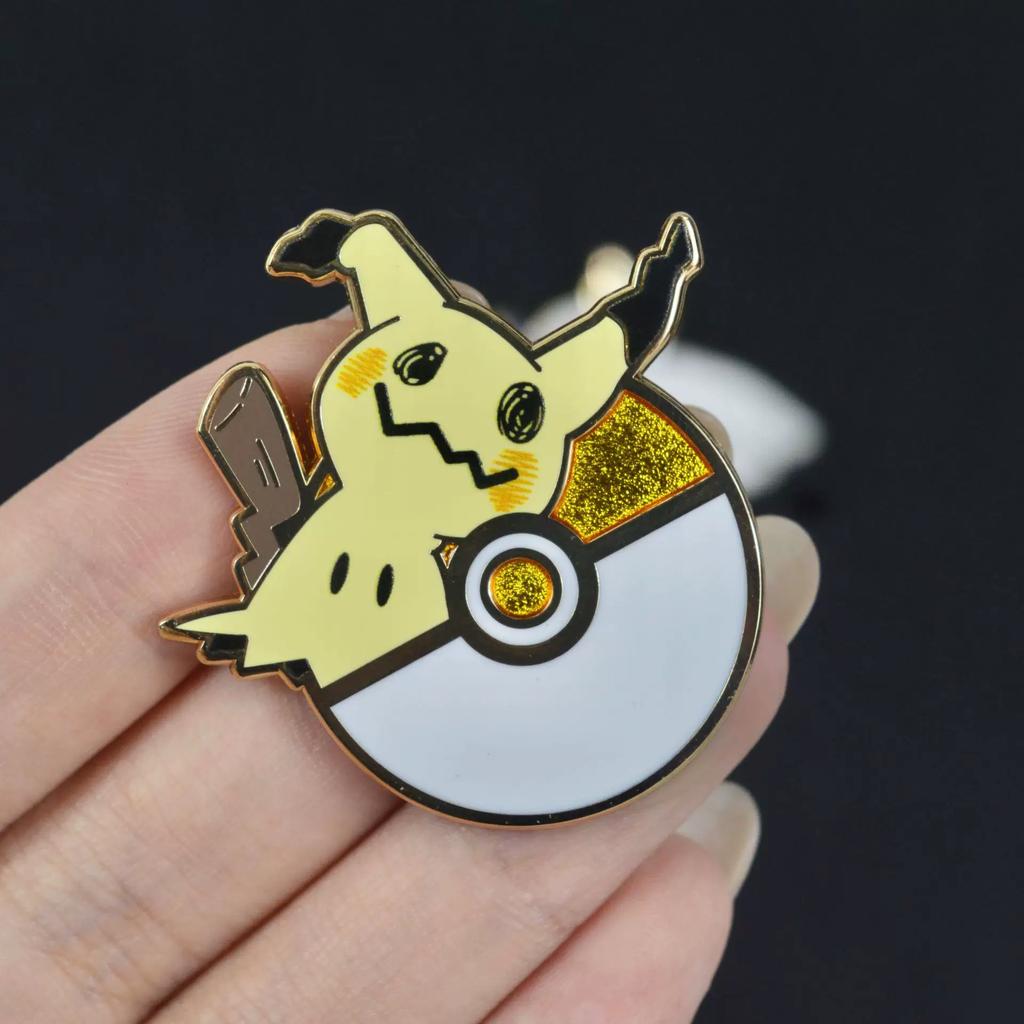 Anime Pkm Enamel Pins Cute Pikachu Charmander Gengar Metal Brooch Badge For Backpack Lapel Decoration Collectible Accessory