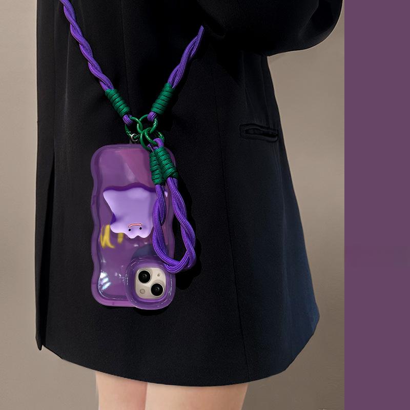 Monster Dolls Подходит для iPhone 16 iPhone 15 Двойной кронштейн 14 Косой ремешок 13 Силикон 12 Простой
