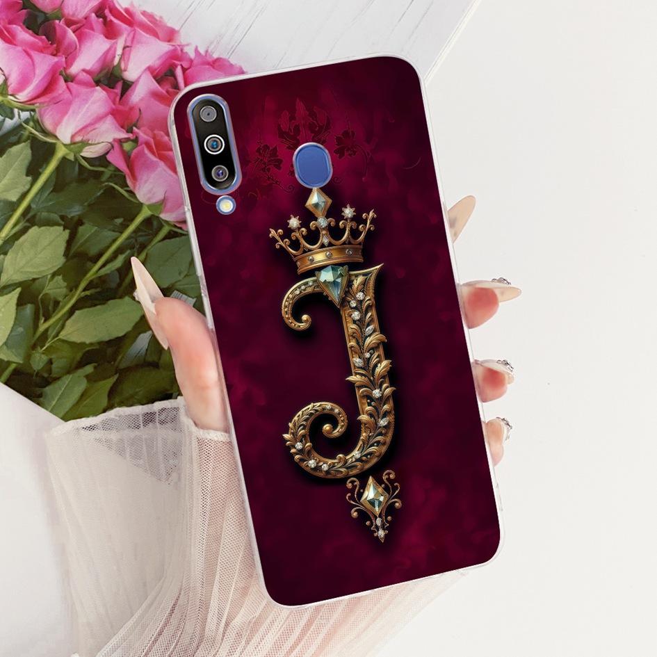 Case For Samsung Galaxy M30 M20 M10 Cover SM-M305F SM-M205F SM-M105F Fundas M 30 Luxury A Z Initial Letters Soft Silicone Bumper
