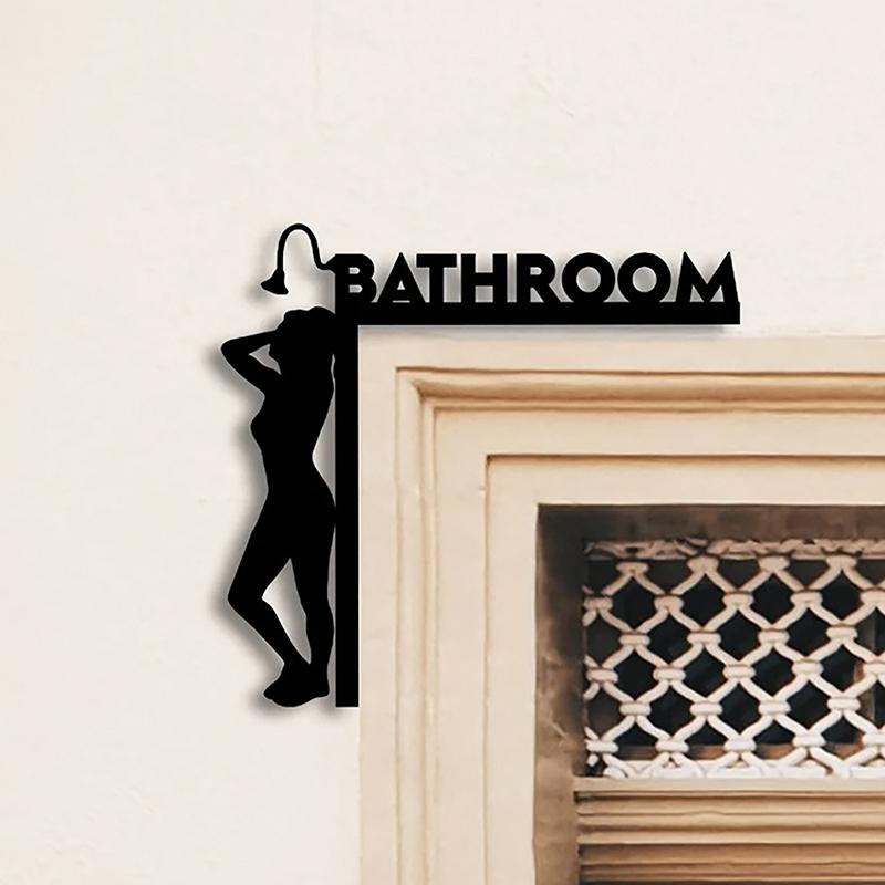 Modern Toilet Door Sign Thinking Room Wall Mounted Sculpture Home Decor Artwork Decorative Door Frame Pendant