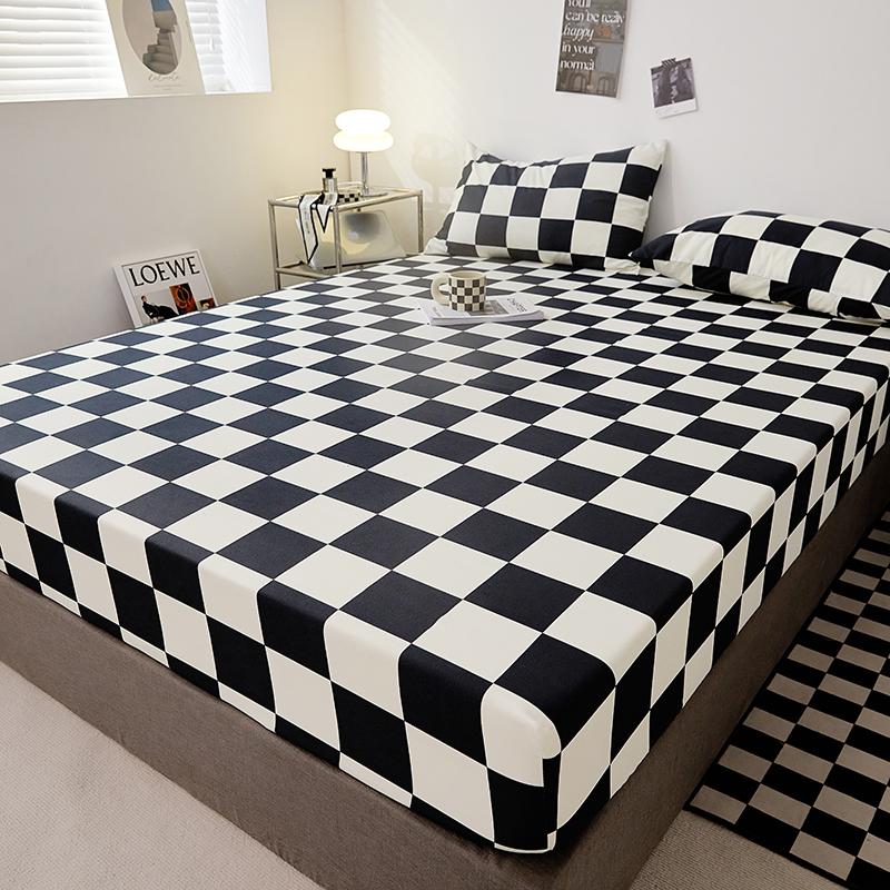 Хлопковая простыня однотонного цвета с эластичной лентой Нескользящий регулируемый наматрасник Мягкий удобный для двуспального размера King Queen Size