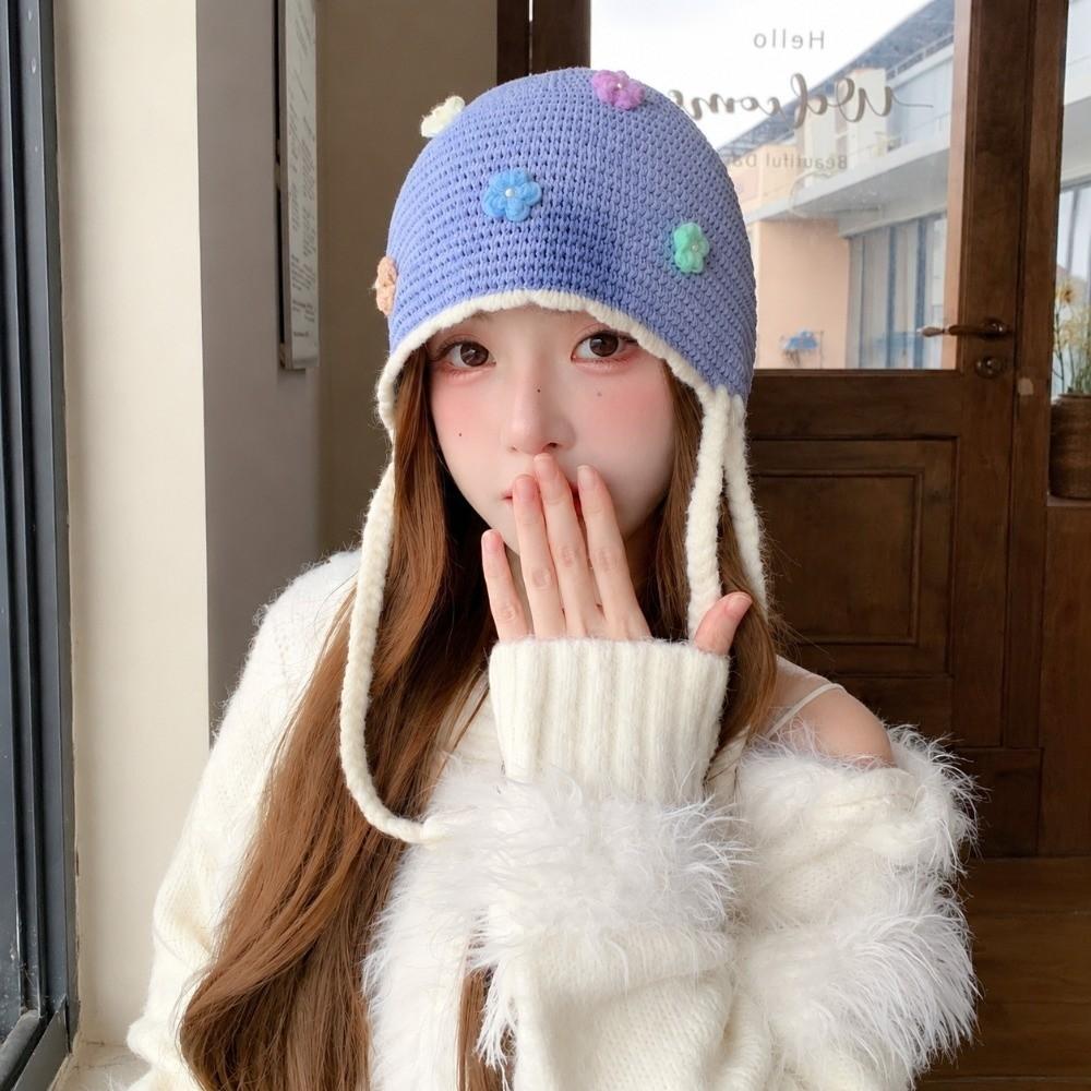 Windproof Beanie Cap for Women Ear Protection Pullover Caps Trapper Hats for Outdoor Activities