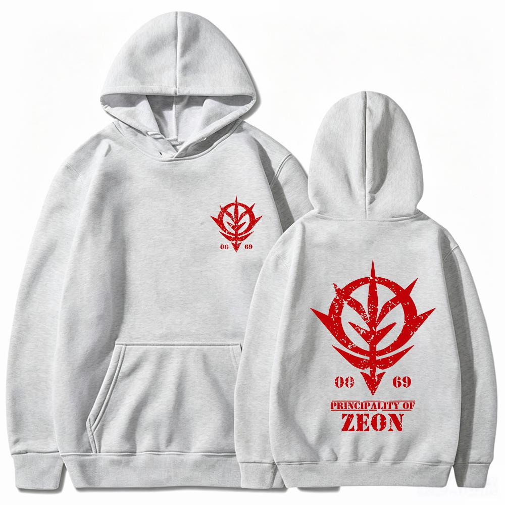 Gundam Principality Of Zeon Hooded Sweatshirt, Unisex for Men Women Anime Manga Graphic Hoodie Streetwear Autumn Winter Tops