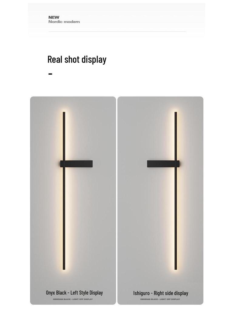 LED Wall Lamp: Minimalist Linear Light for Bedroom, Bedside, or Living Room