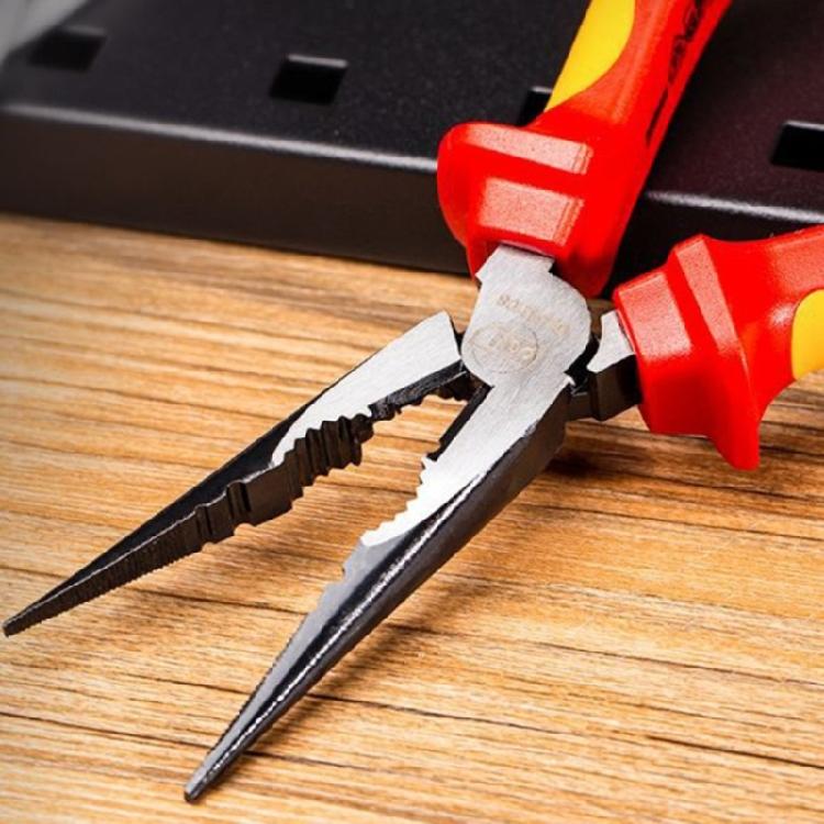 Прецизионно изготовленные 150-мм изолированные плоскогубцы с удлиненными губками, удобная рукоятка