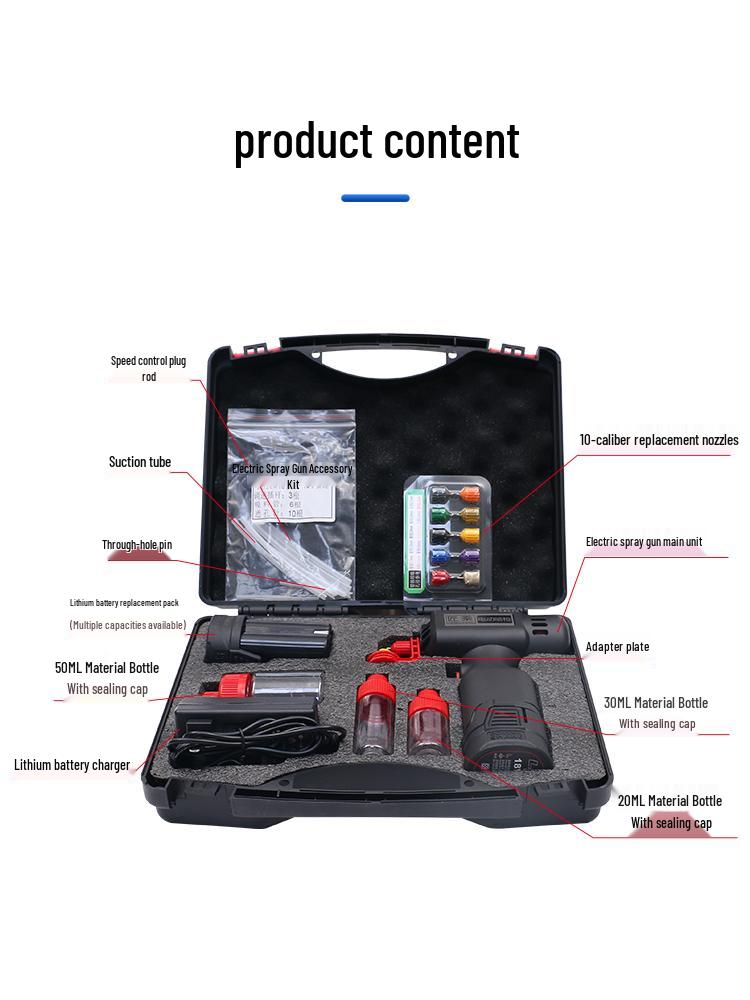 Compact Electric Spray Gun with Lithium Battery for High-Pressure Touch-Up Painting and Furniture Repair
