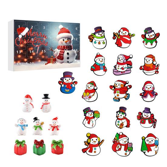 Рождественский снеговик Адвент-календарь 24-дневный обратный отсчет Рождественский подарочный набор 2D мультяшный снеговик подвесные украшения