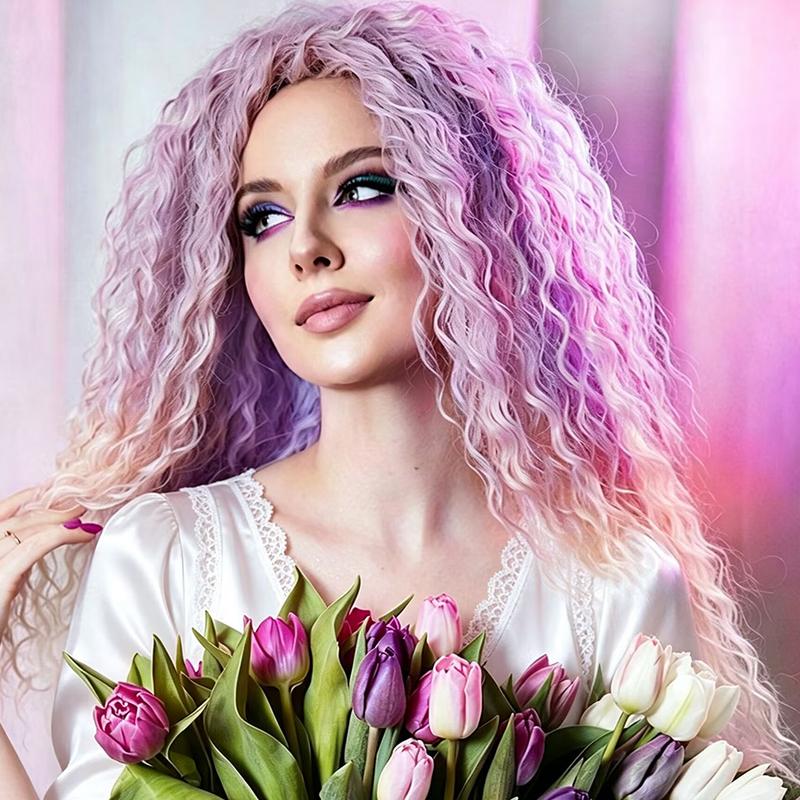 2Pcs/Lot Synthetic Deep Twist Braiding Hair 22 30 Inch Afro Curls Crochet Braid Hair Extensions Ombre Purple Wavy Hair For Women