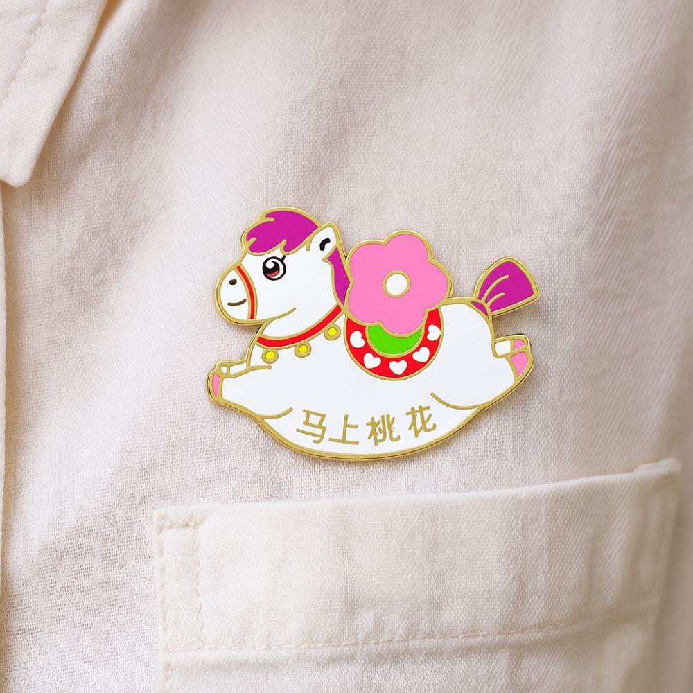 Cute Animal Brooch Cartoon Steed Brooch Badge Pins Zodiac Horse Brooch  Women Accessories