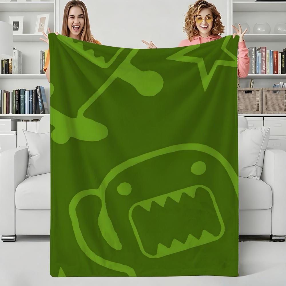 Character D-Domo-kuns Throw Flannel Blanket Perfect for Sofa Office Bed Travel Sleep Read Relax Camping four season use