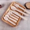 100Pcs Biodegradable Disposable Wooden Knife Fork Spoon Environmentally Friendly Tableware Set Cake Fork Ice Cream Dessert Spoon