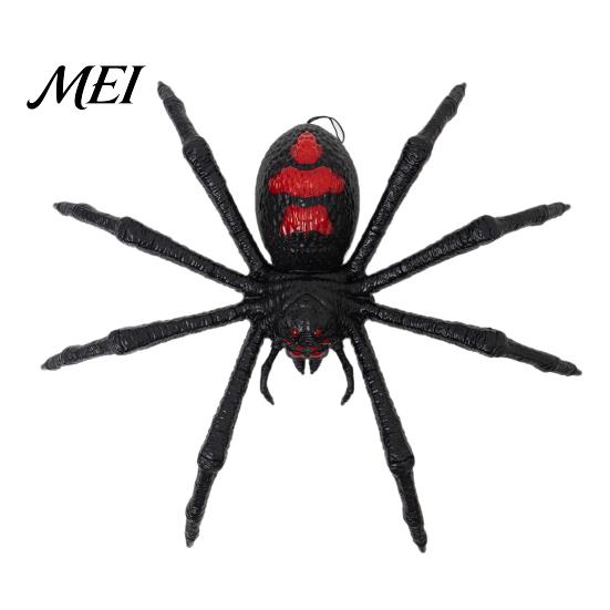 Bendable Realistic Spider for Outdoor Yard Halloween Animatronics Hanging Decoration, Scary Giant with LED Eyes Artificial Displays And Sound