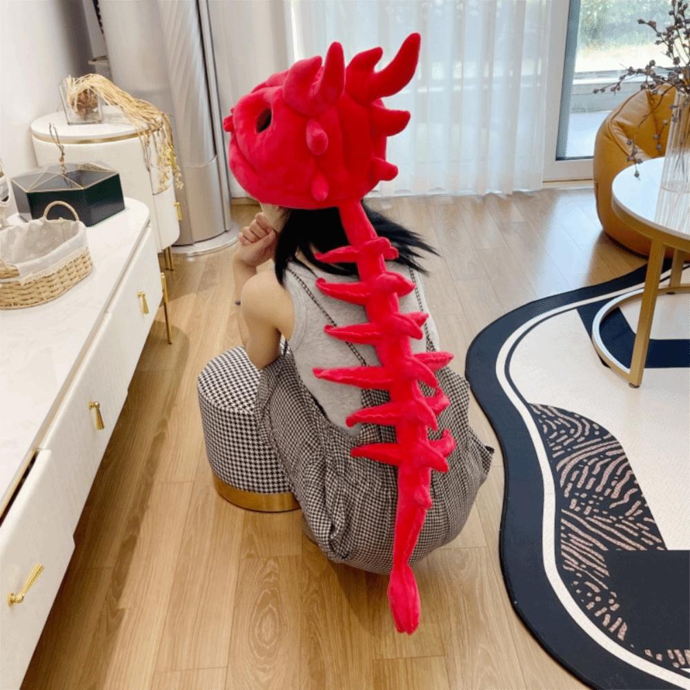 Soft Dinosaur Plush Hat 3D Realistic Dinosaur Skeleton Headgear Cosplay Dinosaur Head Hood Adult