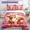 3pcs Custom Name Giraffe Bedding Set Duvet Cover Closure Includes 1 Duvet Cover & 2 Pillowcases, Soft and Comfortable for All Seasons.