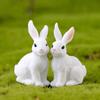 1Pc Cute Rabbit Easter Miniature Resin Craft Mini Bunny Ornament Fairy Garden Supplies Home Figurine Animal Garden Ornament