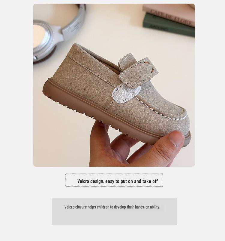 2025 Spring/Autumn Kids' Soft Leather Loafers - Versatile, Comfortable Shoes for Boys and Girls