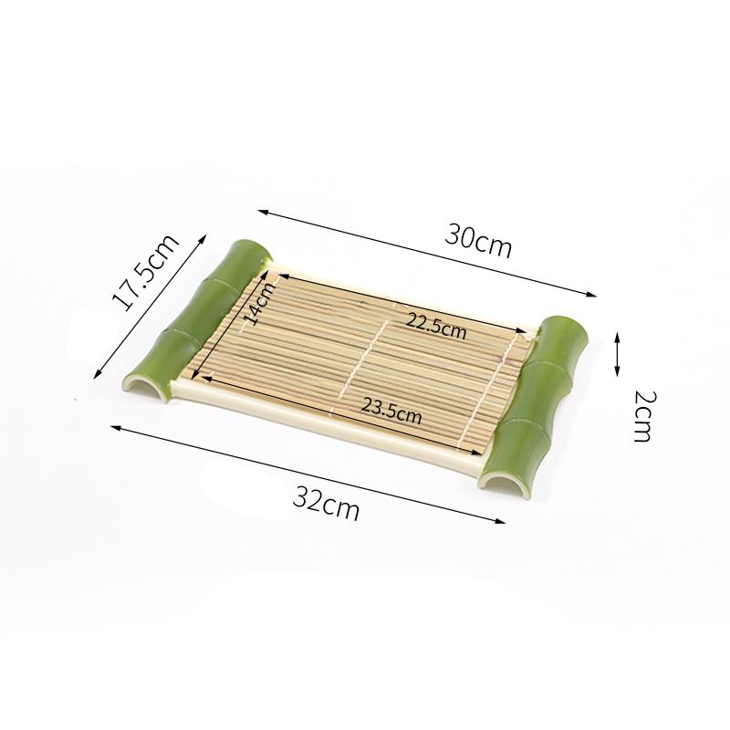 Поднос для суши в японском стиле, пластиковая тарелка, креативная форма из бамбука, холодное блюдо, суши, сашими, морепродукты, сервировочная тарелка, ресторанные тарелки