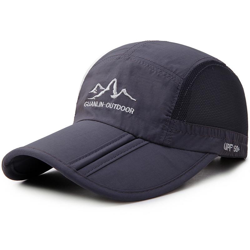 Fashion Hat Summer Mesh Breathable Outdoor Foldable Portable Sunscreen Quick Drying Cap Men's Casual Mountaineering Soft Top Baseball Cap