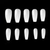 500 Pcs Coffin Fake Nail Art Tips No Crease Full Cover Clear Natural White False Acrylic Ballerina Nails Press On with Gel
