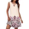 Women's Summer Fashion Tank Dress A-Line Sleeveless Casual Floral/Solid Pocket Dress