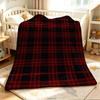 Crimson Tartan Flannel Blanket Warm Soft Halloween Christmas Couch Warm Cozy Decorative Decor Gift for All Season