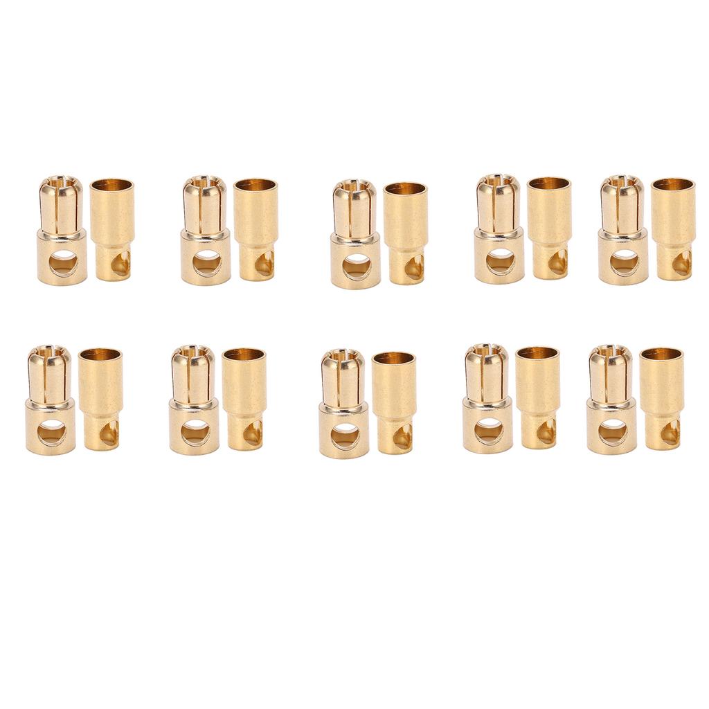 10 Sets 6mm Banana Connector Plug Copper Plating Good Transmission Male Female Battery Connectors