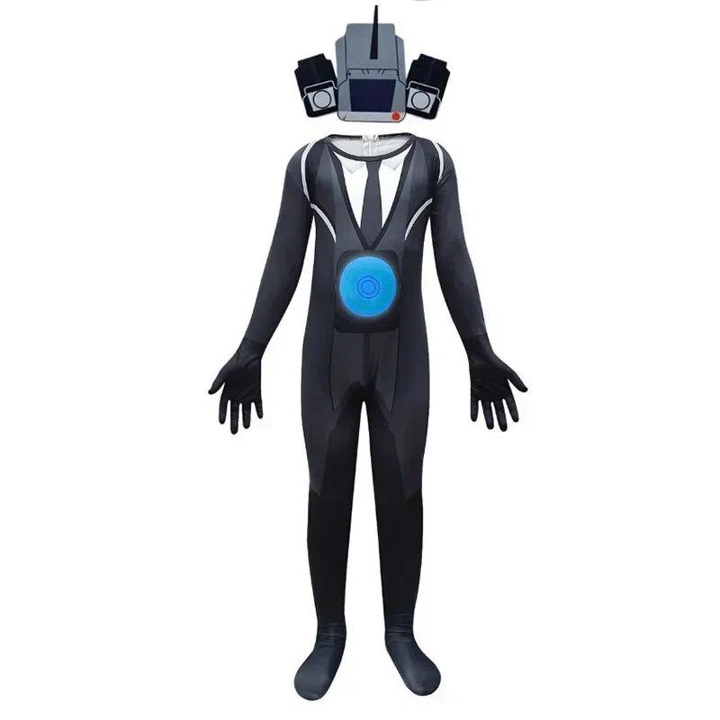 Skibidi Туалетный Костюм Игра Косплей Динамик Человек ТВ Человек Боди Комбинезон Маска Косплей Костюмы на Хэллоуин для Мужчин Детей