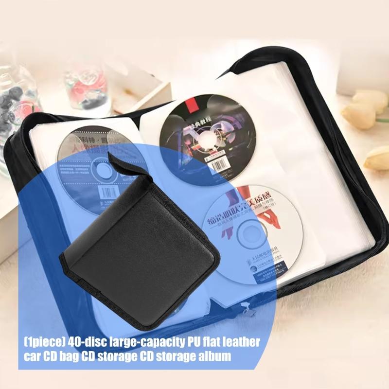 40 Disc Car CDs Holder Organizers PU Leather Storage Case For Music Enthusiasts Secure AntiScratch Design Travel Friendly