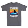Never Underestimate An Old Unisex With Cat  Kayaking Skills Retro Unisexs Tshirt