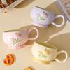 Кружка в стиле ins с узором и ложкой, высококачественная керамическая кружка для воды для дома и офиса, подарок на день рождения, дополнение к чашке