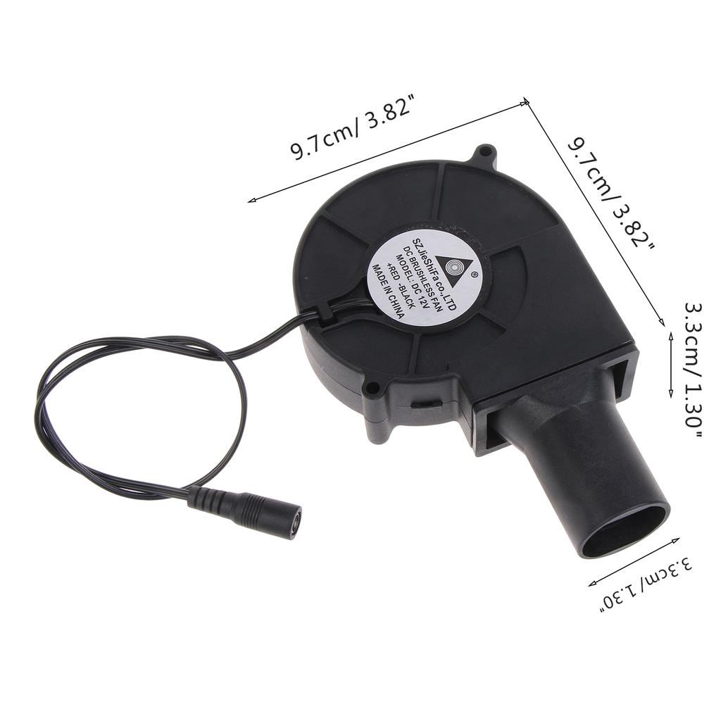 AC100-240V Adjustable Speed Outdoor Cooking Air Blowers Fire Starter BBQ Fan Speed Regulation 33mm Diameter Air Duct