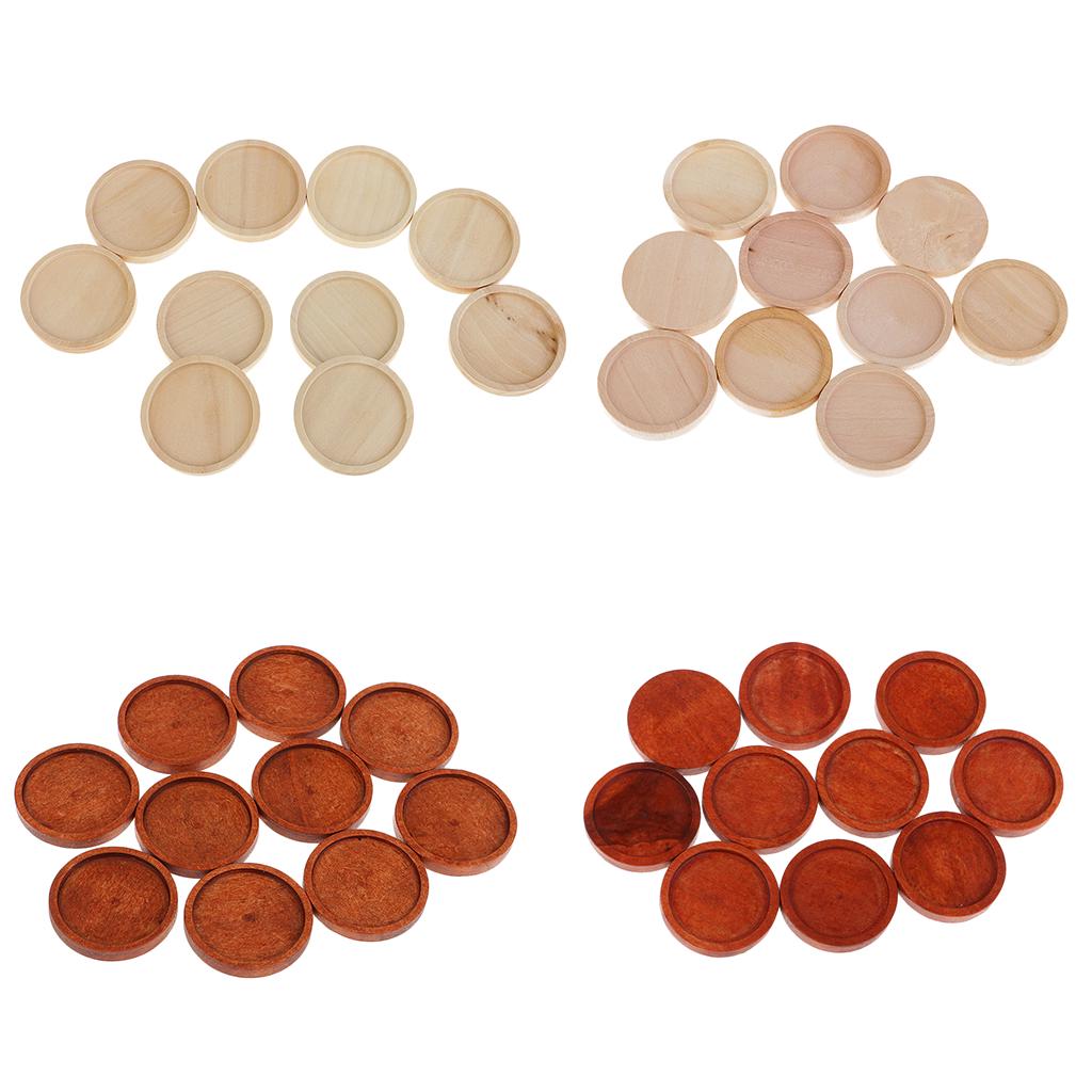 20 Pieces Wooden Stone Base Blank Charms Cabochon Settings 25mm 30mm