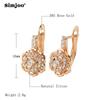 SIMJOO Rose Gold Zircon Wedding Jewelry Luxury Party Jewelry Fashion Rose Zircon Jewelry