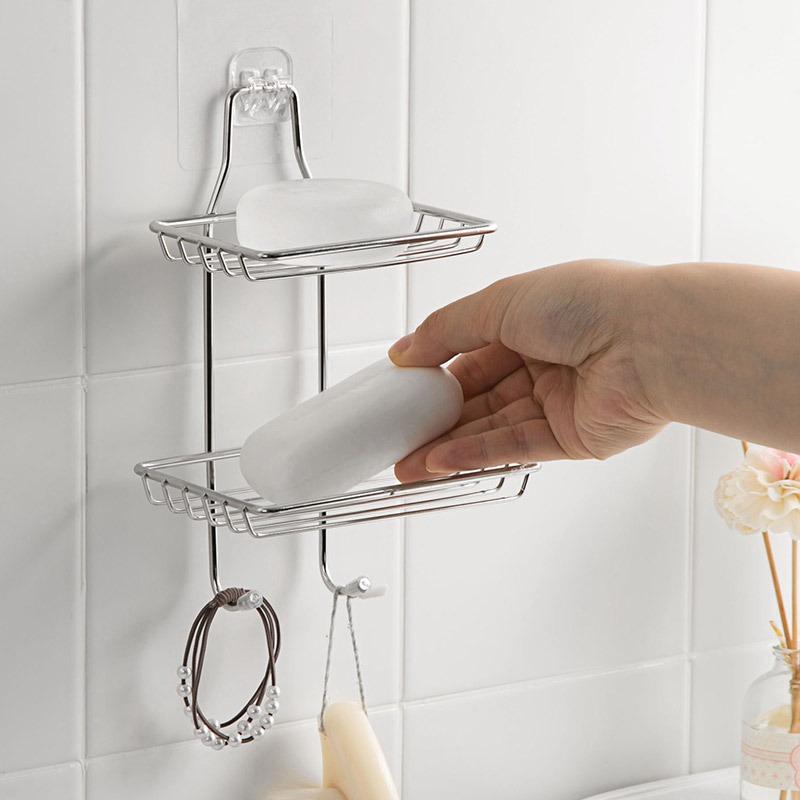 Настенная мыльница из нержавеющей стали - Без сверления, Дренажная конструкция для организации ванной комнаты