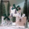 WTEMPO 60 шт. 3 стиля DIY Креативные ленточные банты Складные бумажные коробки Праздничные подарочные коробки на рождественскую тематику Упаковочные коробки с принтом узора рождественской елки
