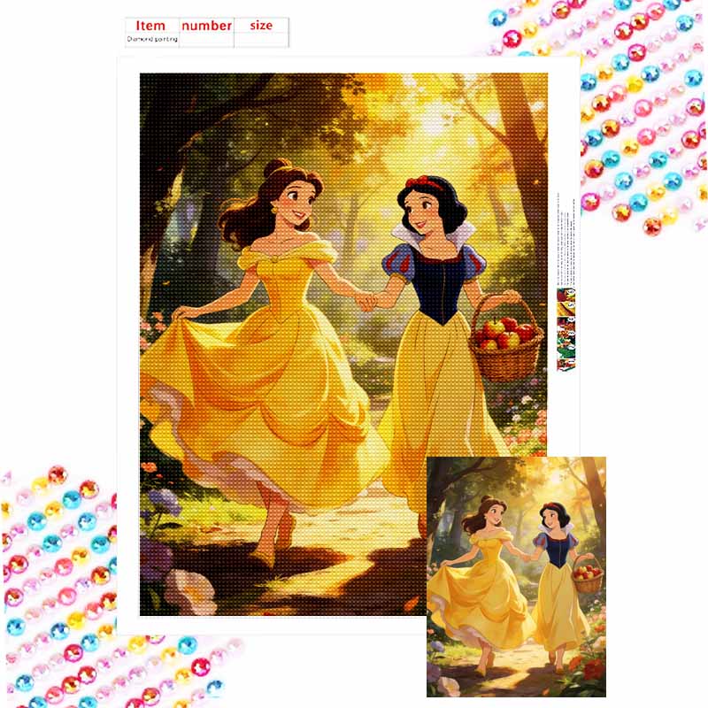 Disney Белль и Белоснежка Алмазная мозаика полный набор алмазной живописи ручная работа DIY украшение дома подарок