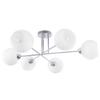 Asturia Ceiling Lamp Chrome 6-Flat White Lampshade E27