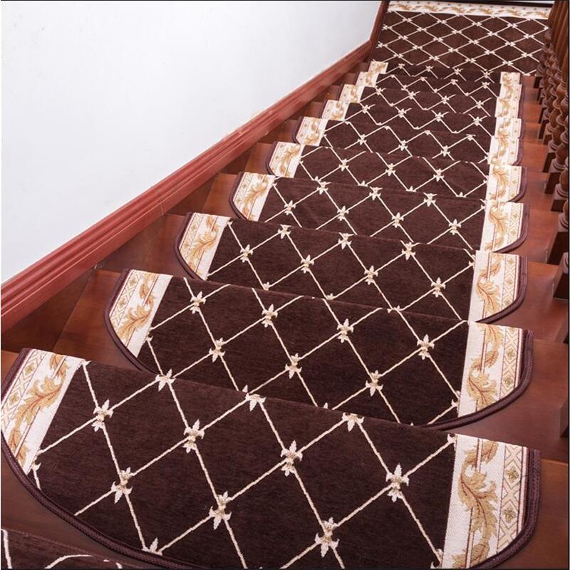 Nordic Stair Tread Carpet Non Slip Wooden Stair Mats Adhesive Free Self Adhesive Home Corner Stair Carpet Two Piece Set