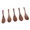 5Pcs Handmade Japanese  Wooden Soup Spoons 6 Inch Long Wooden Spoons for Coffee Tea Drinks