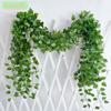 12PCS 2.1M Artificial Plant Vines Green Leaves Ivy Vines For Home Wedding Decoration Wholesale DIY Hanging Wreath Fake Flowers