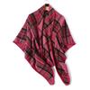 2024 Autumn And Winter New Imitation Cashmere Plaid Scarf Long Triangular Scarf Warm Scarf Women'S Thick Shawl Versatile