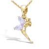 Les Trésors De Lily [R4159] - Gold Plated Pendant 'Tinker Bell' Lavender Gold - 17x12 Mm