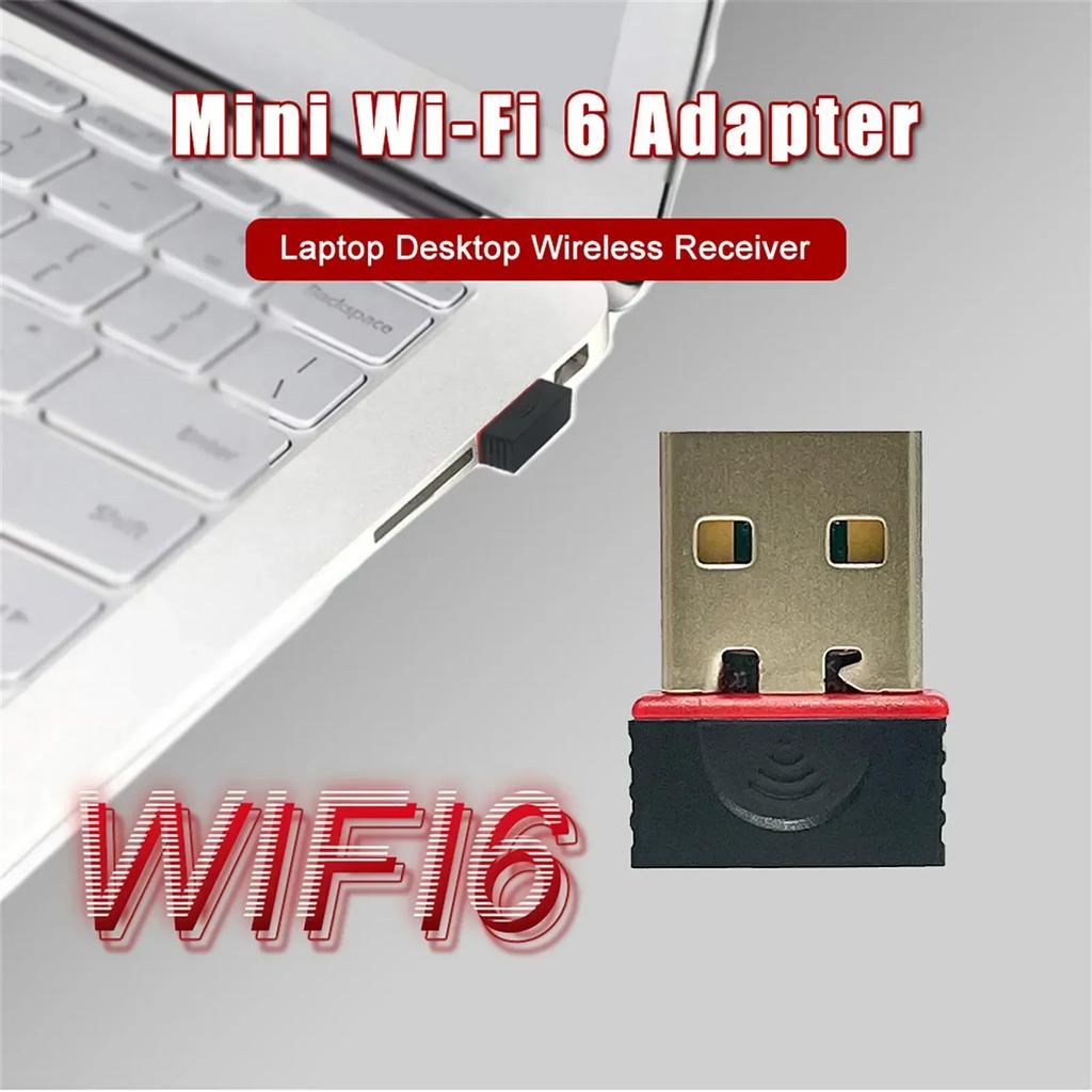 Мини WiFi 6 Адаптер для приема сетевого сигнала без драйверов USB Wi-Fi адаптер Plug and Play 2.4G Сетевая карта для ПК Настольного компьютера