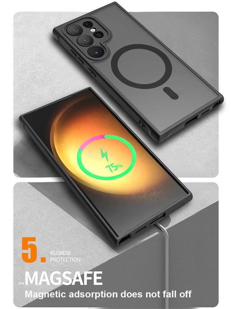 Magnetic Frosted Oil-Feel Phone Case for Samsung Galaxy S25/S24 Ultra/S22 Plus