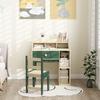 Kids Desk and Chair Set with Storage Shelves and Drawer, Green