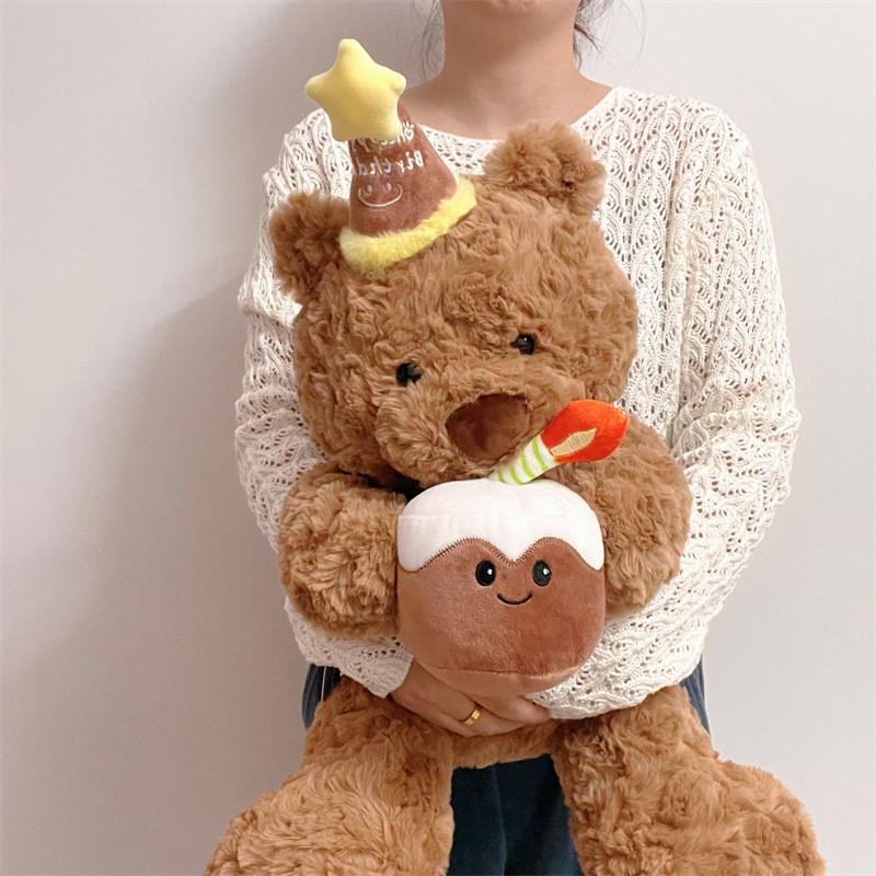 Cake Bear Stuffed Toys Girl Cute Sleep Comfort Dolls Birthday Holiday Gifts