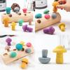 Mushroom Wooden Concentration Grip Training Toy Children Learning Coordination