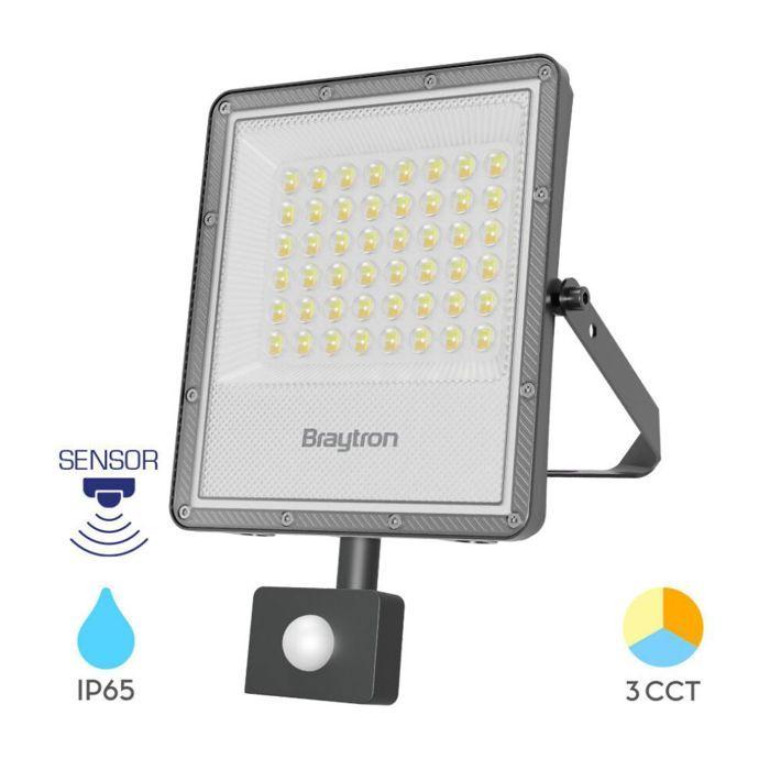 Projecteur LED 50W 5500lm IP65 avec détecteur de mouvement – Gris