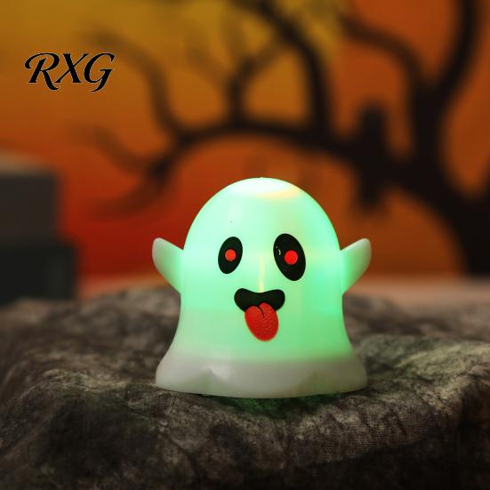 Colorful Ghost Mood Light 6 Pcs Decorative Light, LED Color Changing Warm Flameless Battery-Operated Spooky Expression Decor Mini Spirit Night Lamps,